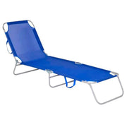 Trade Shop - Lettino In Textilene Blu Per Mare Giardino Schienale Regolabile In 3 Posizioni 281045 -