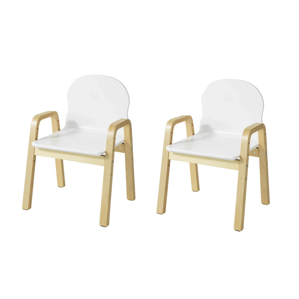 Set 2 sedie Bambini Sgabello Bambini Altezza del Sedile Regolabile: 23-27-31-35 cm in Legno massello di Betulla Classe E1 KMB24-WNX2