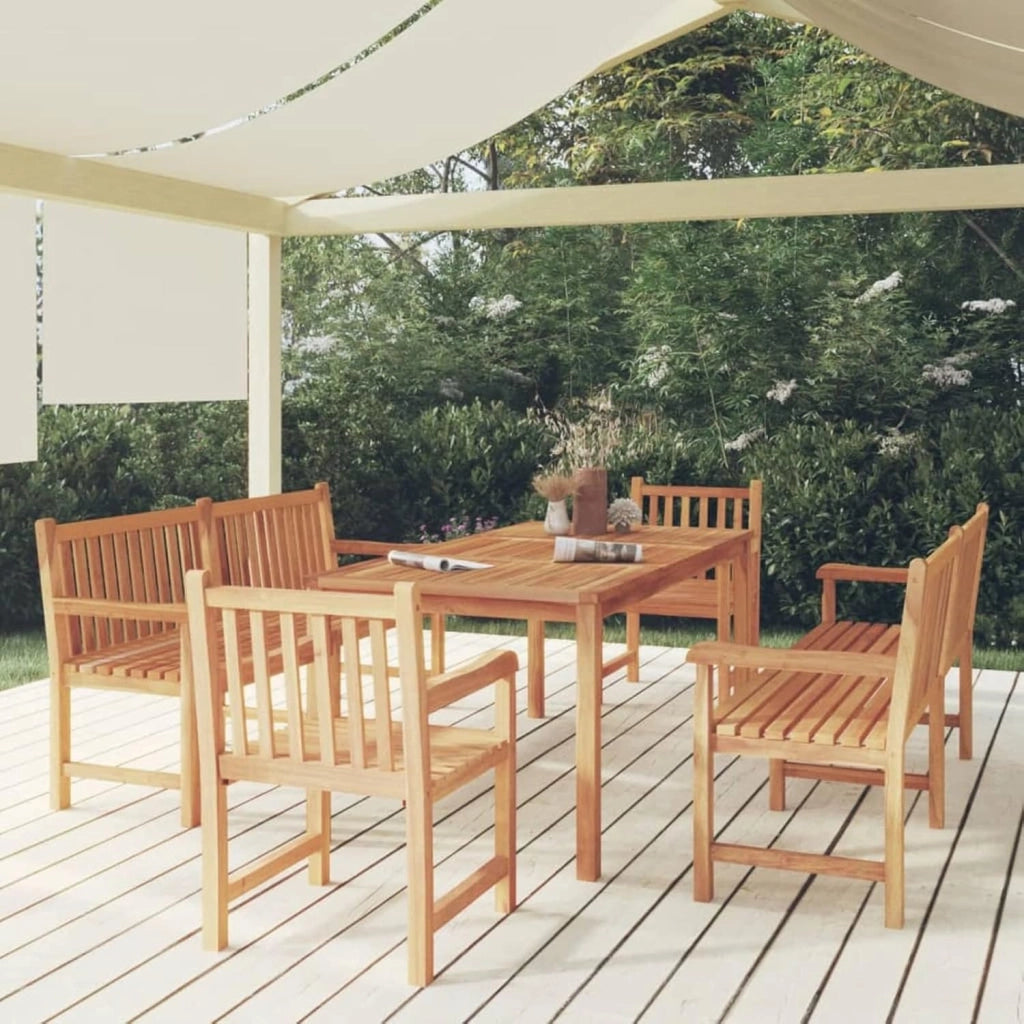 Set da pranzo da giardino 5 pezzi, set da tavolo e sedie da giardino, tavolo e sedie, terrazza, mobili da giardino, mobili da giardino, mobili da giardino in legno massello di teak
