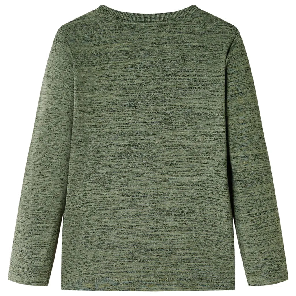 Maglietta per Bambini Maniche Lunghe Cachi Mélange 128 13192