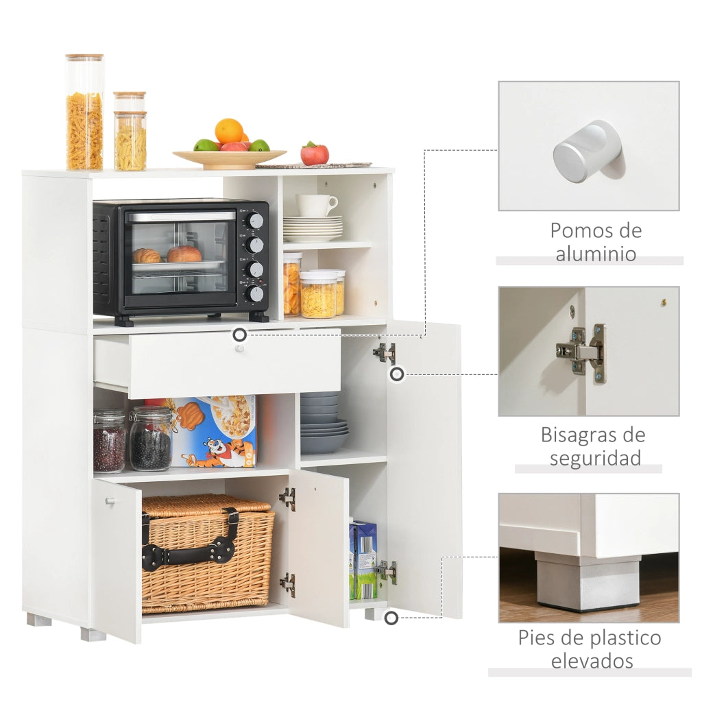 Mobile da cucina con cassetto e ante ¨C zephmum ¨C bianco 90x40x120 cm