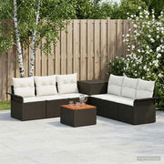 Set di divani 8 pz Nero e Bianco Crema 3447997
