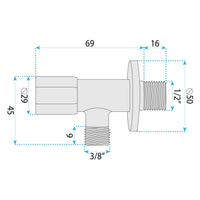 Valvola Ad Angolo 02 1/2" X 3/8" Black
