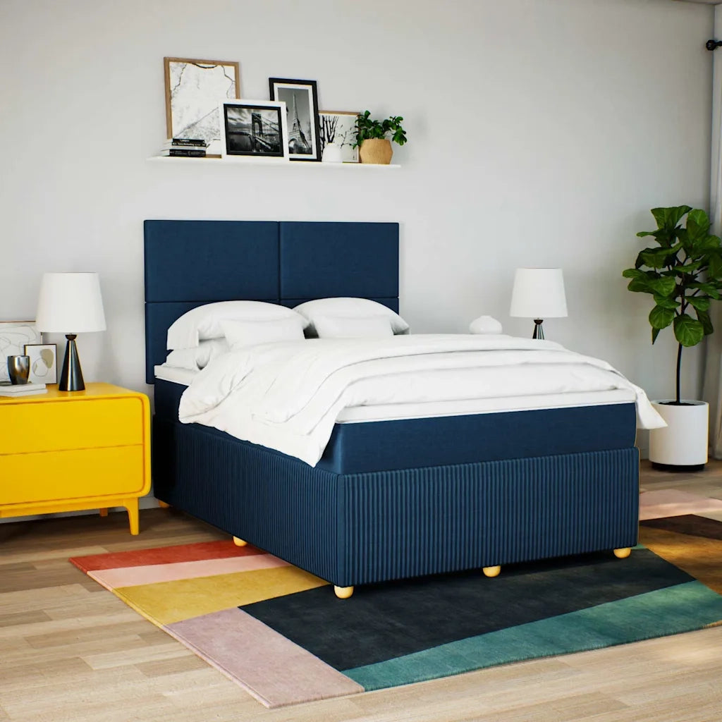 Giroletto a Molle con Materasso Blu 160x200 cm in Tessuto 3292106