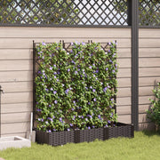 Fioriera con Traliccio 3 pz Marrone 120x40x125.5 cm