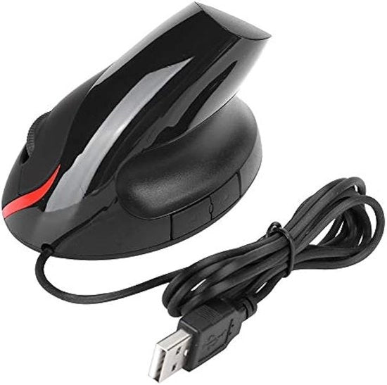 Maus verticale ottimale, mouse digitale ergonomico con angolo di inclinazione regolabile, mouse da ufficio con cavo USB per laptop/desktop/pc/Macbook - nero