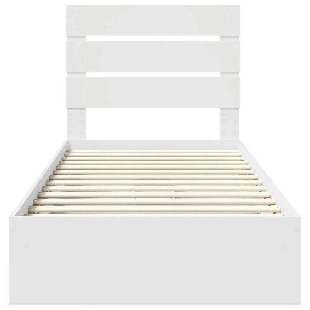 Letto con Contenitore Bianco 70 x 190 cm Legno multistrato