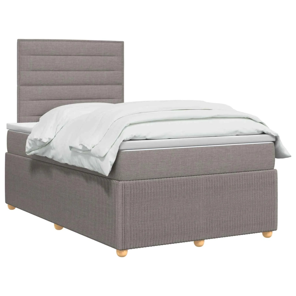 Letto box spring con materasso Tortora 120 x 190 cm Tessuto 3454344