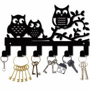Organizzatore di Chiavi Decorativo con 6 Ganci per Murale - Nera - 25x15 cm