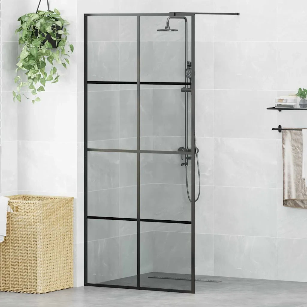 Parete Doccia Walk-in Nero 90 x 195 cm vetro temperato