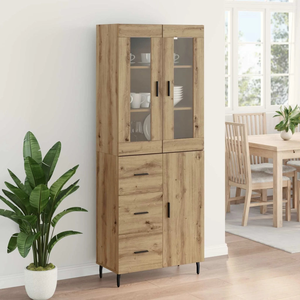 Credenza 2 pcs Rovere artigianale Legno multistrato