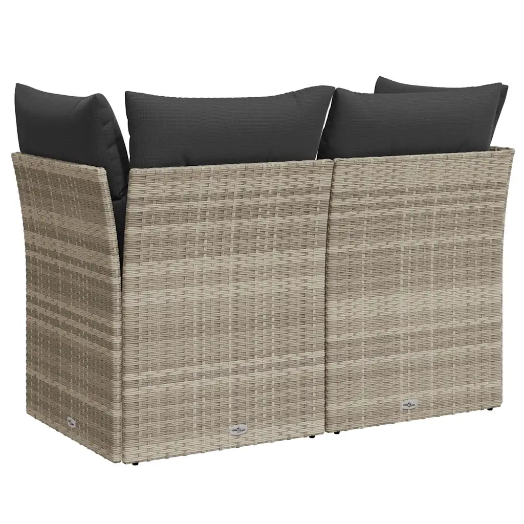 Divano da Giardino con Cuscini 2 Posti-Sofa da Giardino-Divano da esterno Grigio Chiaro Polyrattan 191470