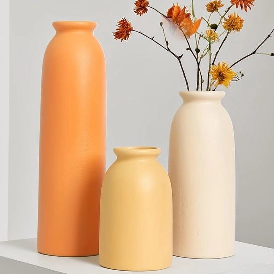 Set di vasi ceramici da 3 cm 27, fioriera piccola per decorazione, mix arancione, giallo, bianco (mix arancione)