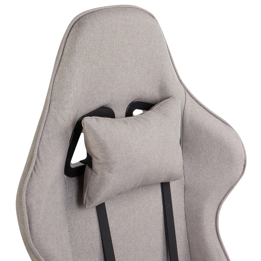 Sedia da ufficio ergonomica in tessuto con braccioli regolabili di colore beige poltrona gaming stile moderno