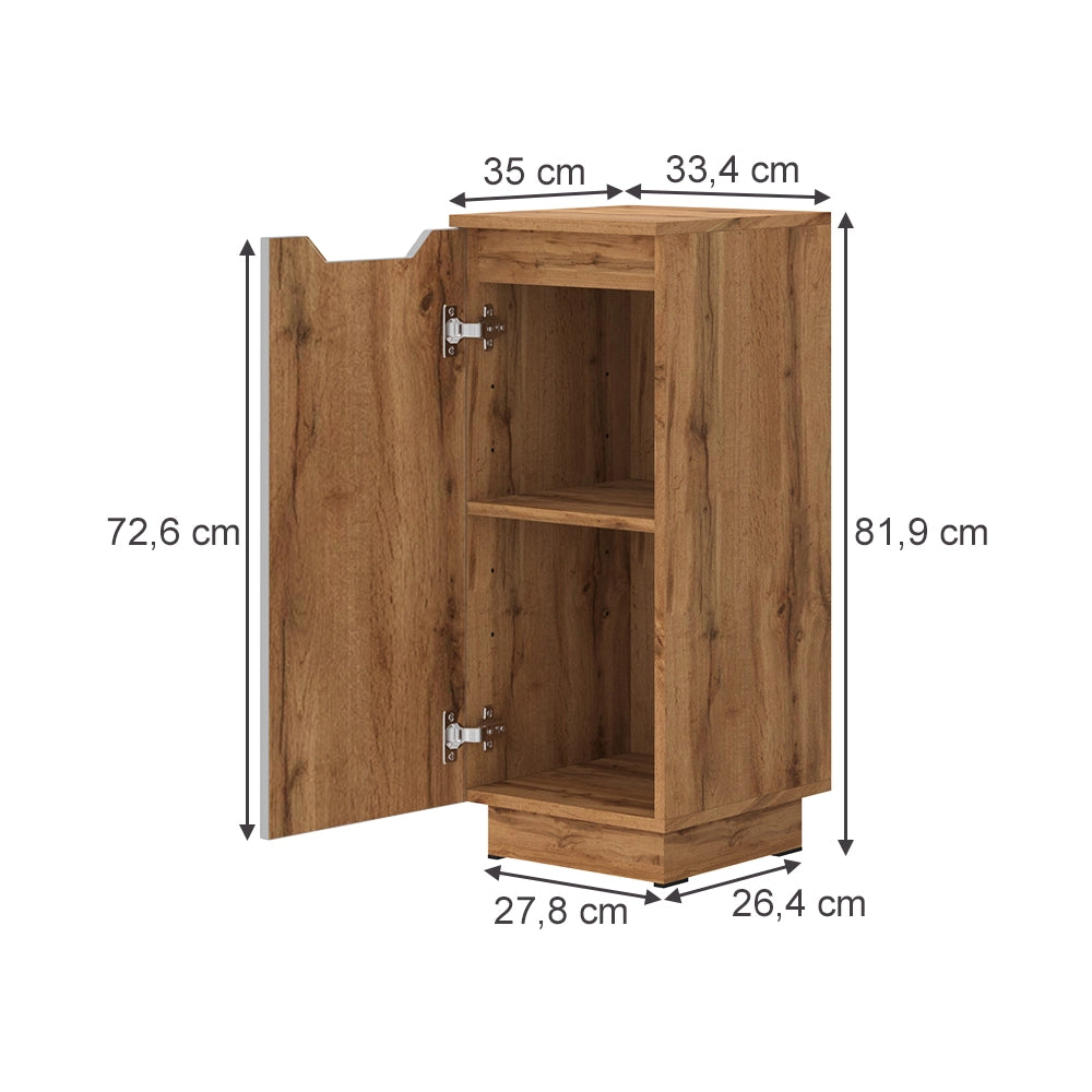 Vicco mobiletto bagno Rovere/grigio a righe 33.4 x 81.9 cm