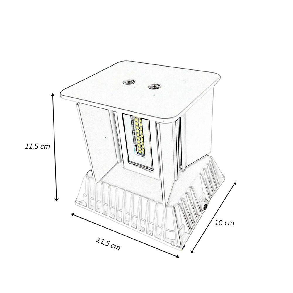 Trade Shop - Applique Da Parete Nero 22 Watt Per Esterno Doppia Emissione Luminosa Ip65 Es66 -