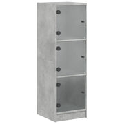 Credenza | Madia | Buffet da pranzo | Armadio da pranzo con Ante in Vetro Grigio Cemento 35x37x109 cm
