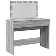Toeletta | Tavolo da Trucco con LED Grigio Sonoma 100x40x120 cm
