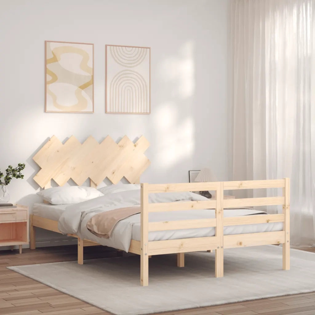 Giroletto con Testiera Small Double-Struttura Letto in Legno Massello 395284