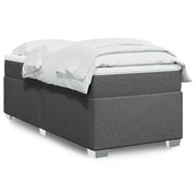 Letto singolo | Letto per adulti | Giroletto a Molle con Materasso Grigio Scuro 90x190 cm Tessuto