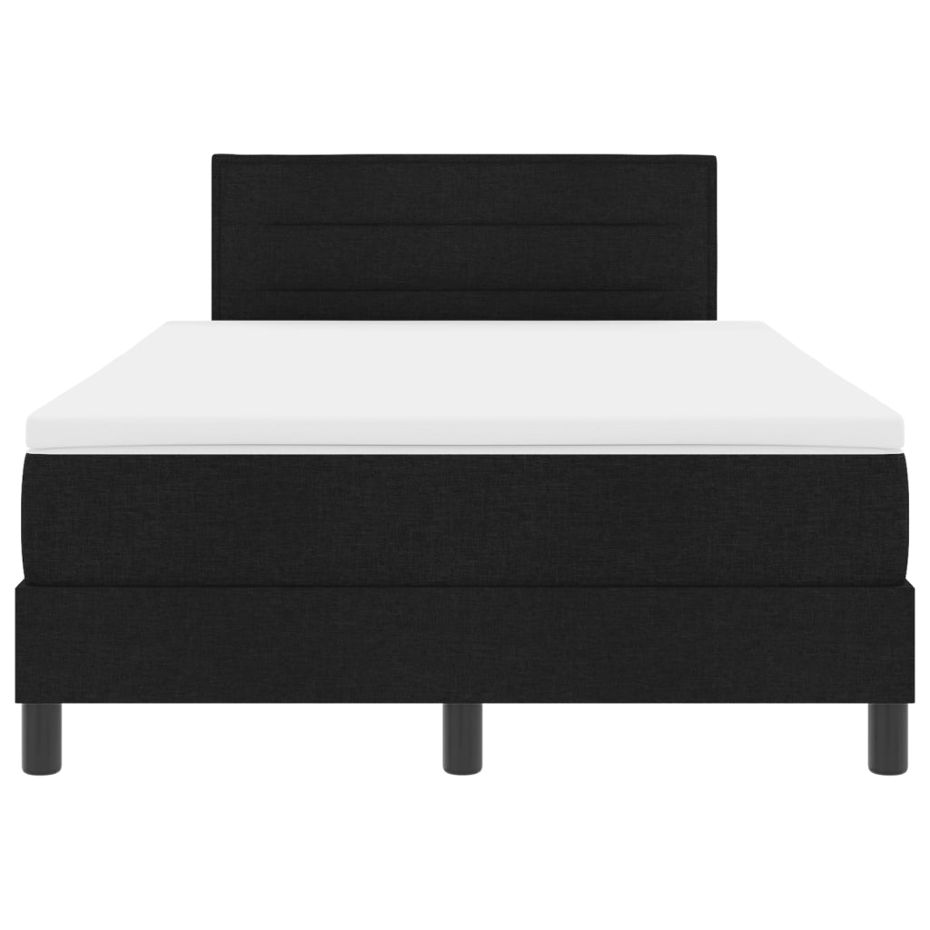 Letto con Box Spring e Materasso & Luce LED Nera 120x190 cm Tessuto