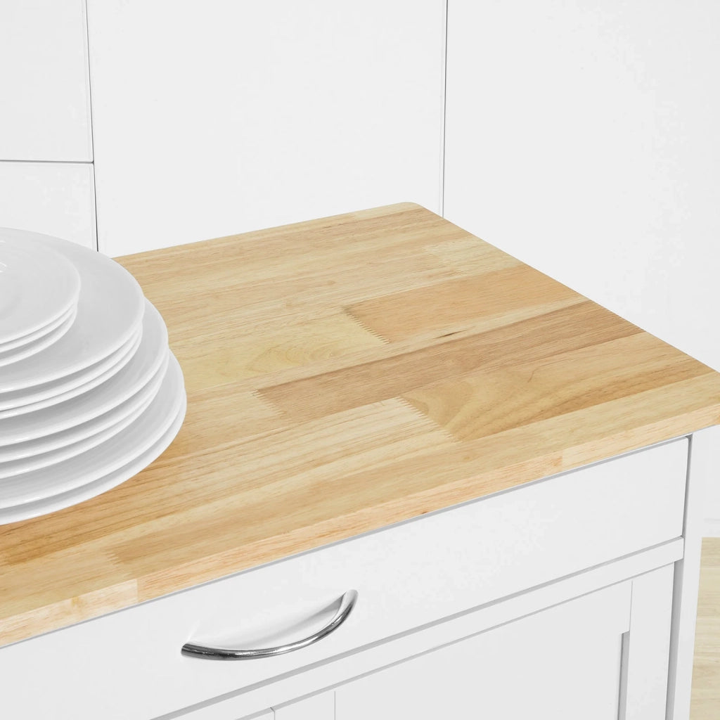 Carrello di servizio Credenza in legno mobile cucina Bianco FKW45-WN