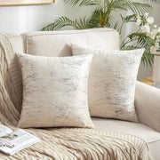 Hoeze perfoliato decorativo quadrato - Sierhoeze in stile francese per divano camera da letto - Finissaggio elegante - Crème - 50 x 50 cm - 2 pezzi