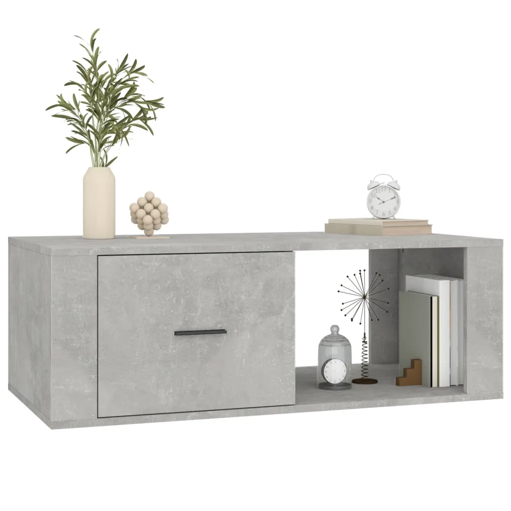 Tavolino Salotto Grigio Cemento 100x50,5x35cm Legno Multistrato 816540