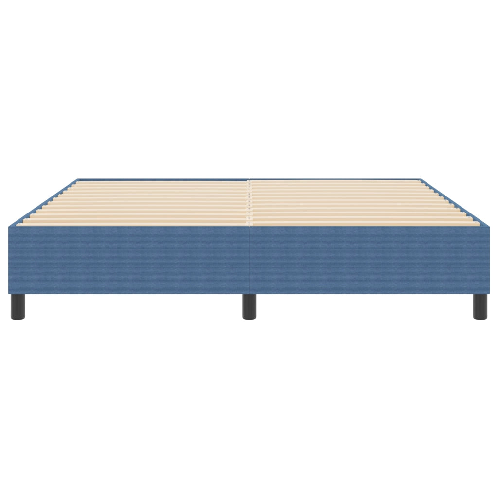 Letto Box Spring Blu Super King Tessuto Corduroy