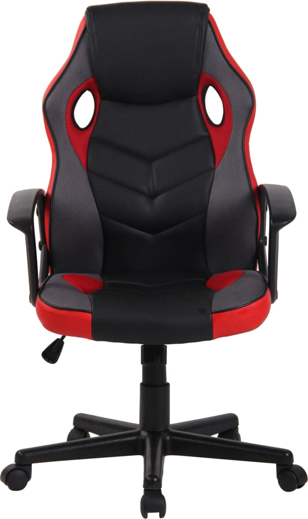 Sedia da ufficio ergonomica Glendale in similpelle nero/rosso