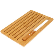 Tagliere per pane con coltello in bambù 41x27cm Taglio facile Marrone / Beige Cheffinger