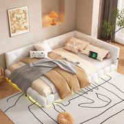 LETTO Giorno 140x200 cm con illuminazione LED, USB e Type-C, Bianco