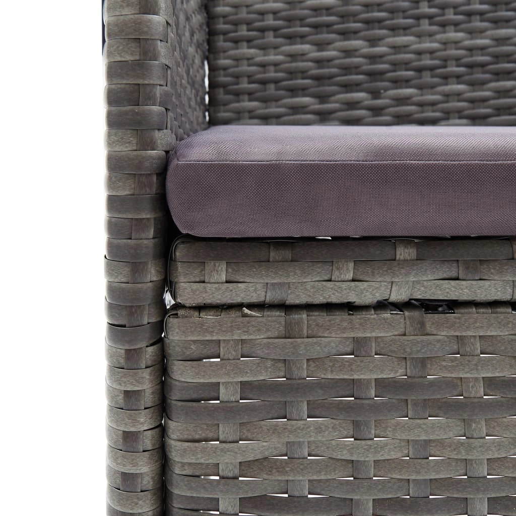 Set da bistrot da 3 pezzi per giardino e patio in resina intrecciata e vetro temperato grigio 02_0013525