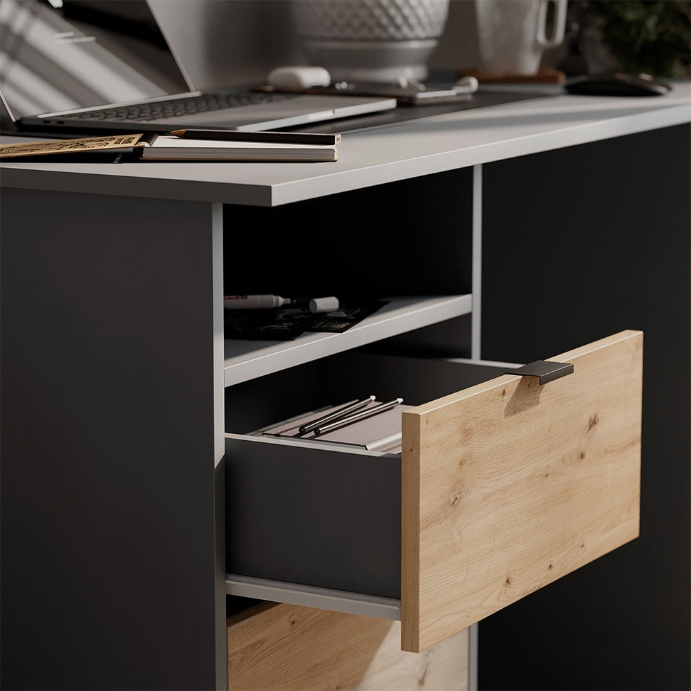 Vicco Scrivania Antracite/Artisan 105 x 50 cm con cassetti