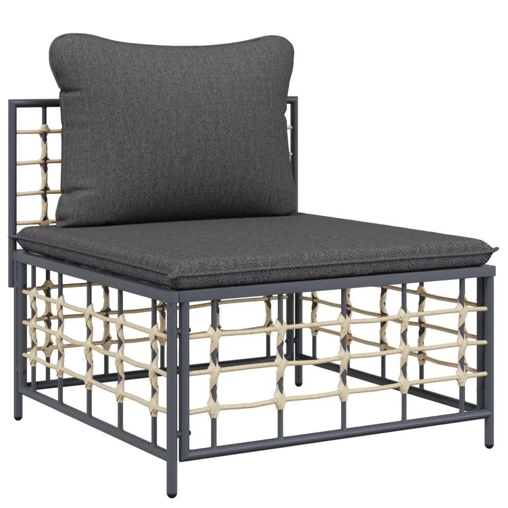 Set Divani da Giardino 9 pz con Cuscini Antracite in Polyrattan 3186811