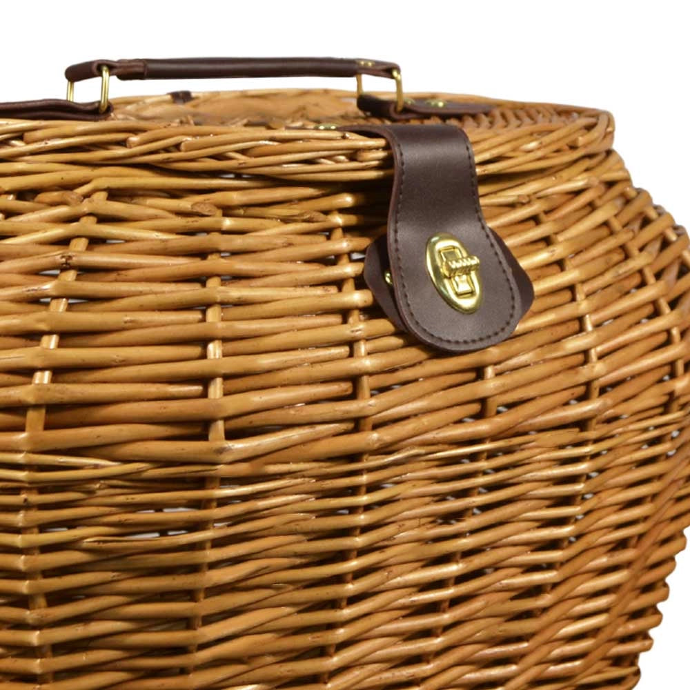 Cesto cestino Jack in vero Vimini per funghi con Coperchio 38 x 30 x h 25 cm