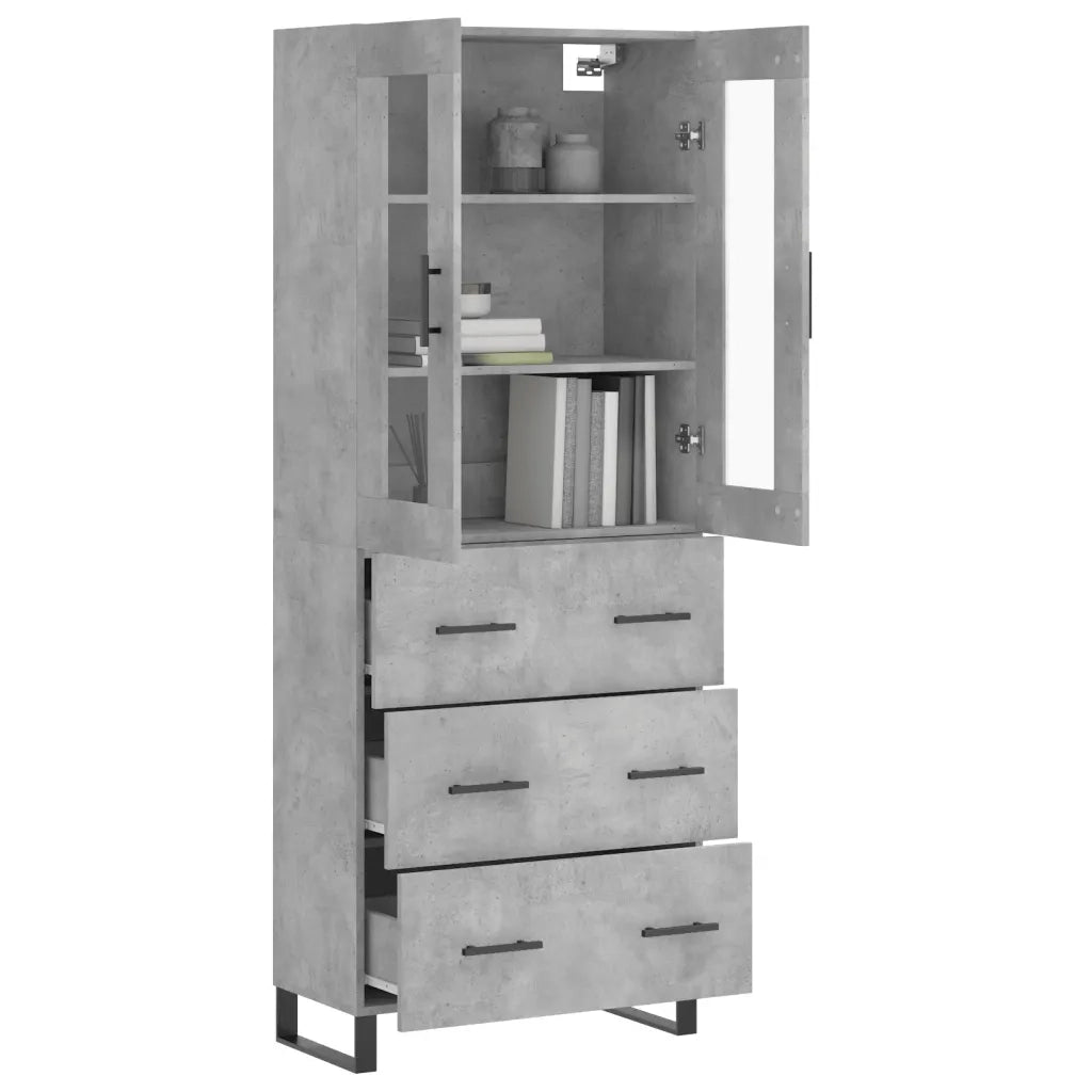 Credenza Grigio Cemento 69,5x34x180 cm in Legno Multistrato 3198429