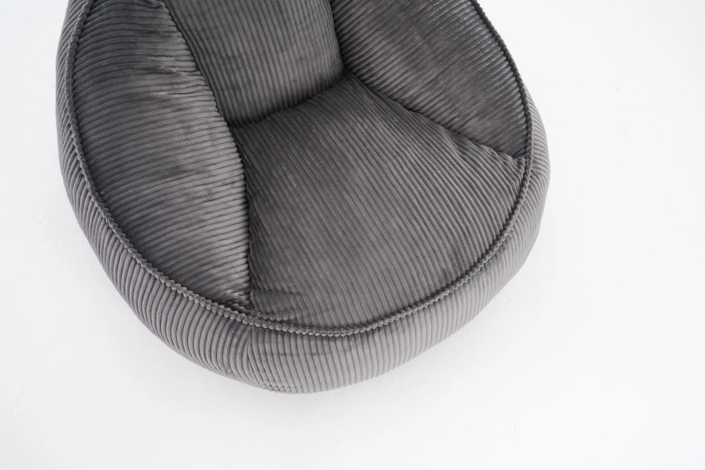 POLTRONA Sacco con schienale ergonomico in corduroy grigio