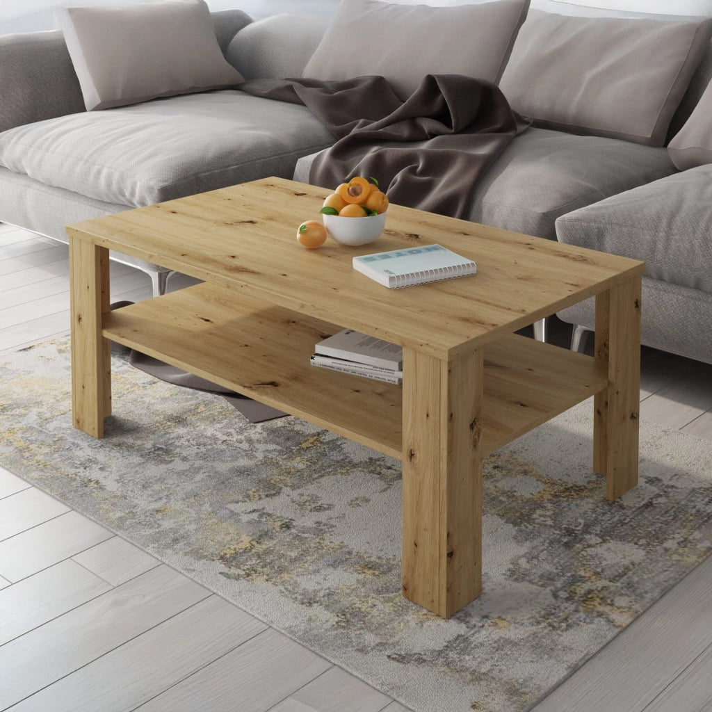 Rora, Tavolino da Salotto un Vano, 110x65x47h cm Marrone Rovere Nodi