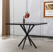 Tavolo da pranzo quadrato 107.2x58.2x8.7 cm; salvaspazio; in MDF e metallo nero