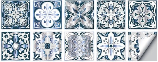 Set di 10 adesivi per pavimento autoadesivi 15 x 15 cm decorazione pavimento adesivi per parete per casa, bagno, impermeabili in PVC, decorazione per parete in cucina, olio resistente, adatti per soggiorno, cucina, bagno, decorazione.