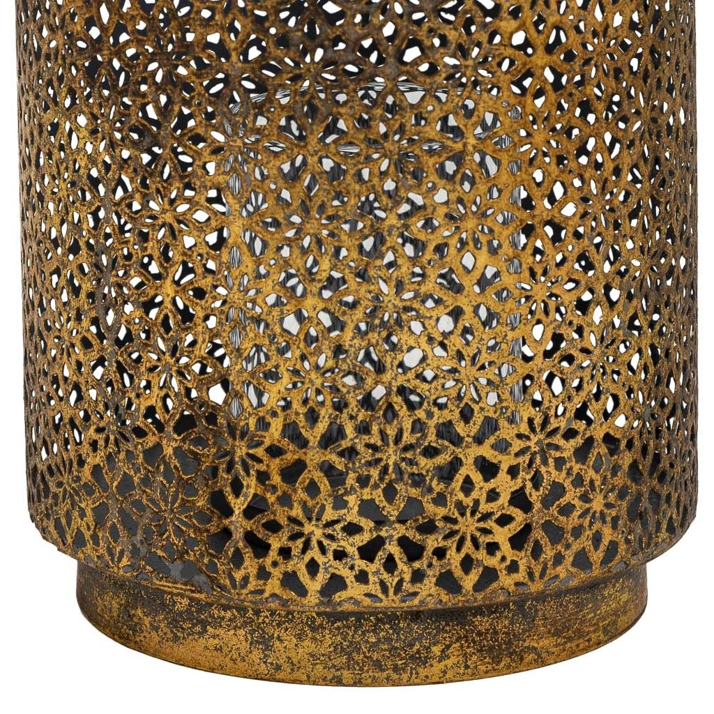Portacandele metallo dorato 16x16x21h cm
