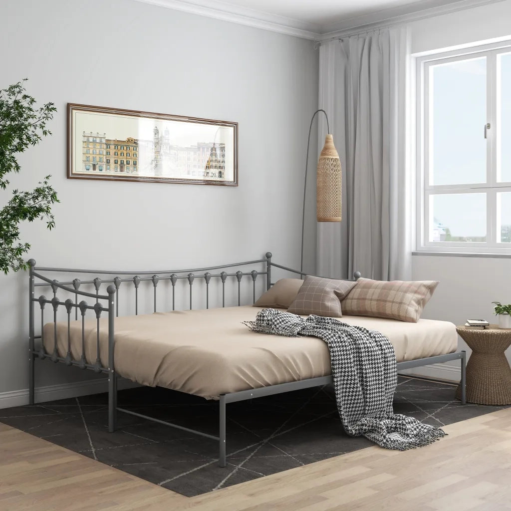 Telaio Divano letto | Sof¨¤ letto | Letto singolo Estraibile Grigio in Metallo 90x200 cm