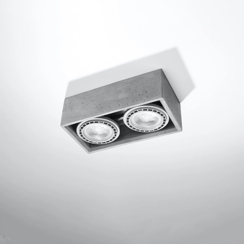 Plafoniera NUMERO 2 in cemento grigio 2xGU10 Pure Lume