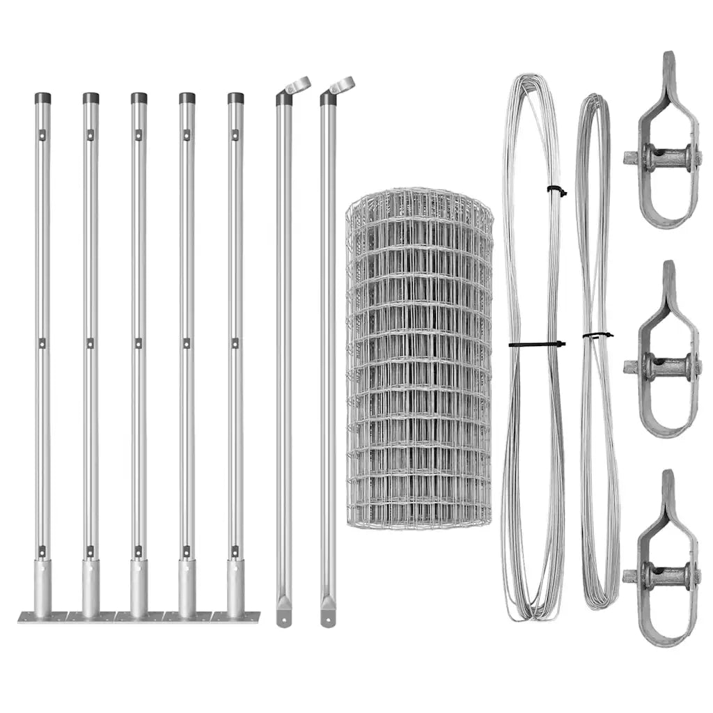 Recinzione da Giardino | Recinzione con Posto Argento 0,4 x 10 m Acciaio