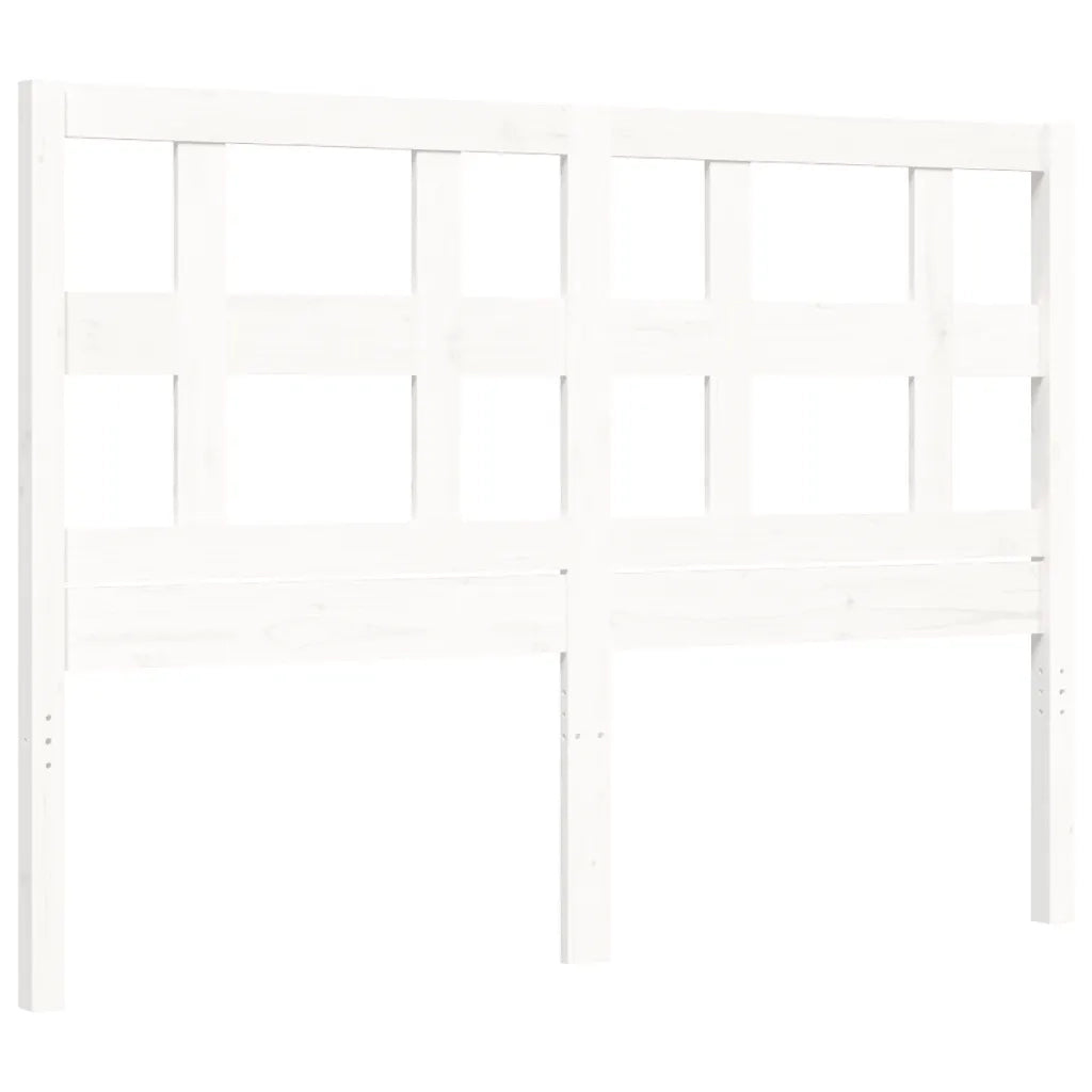 Letto senza Materasso-Struttura Letto Bianco 140x190 cm Legno Massello di Pino 217111
