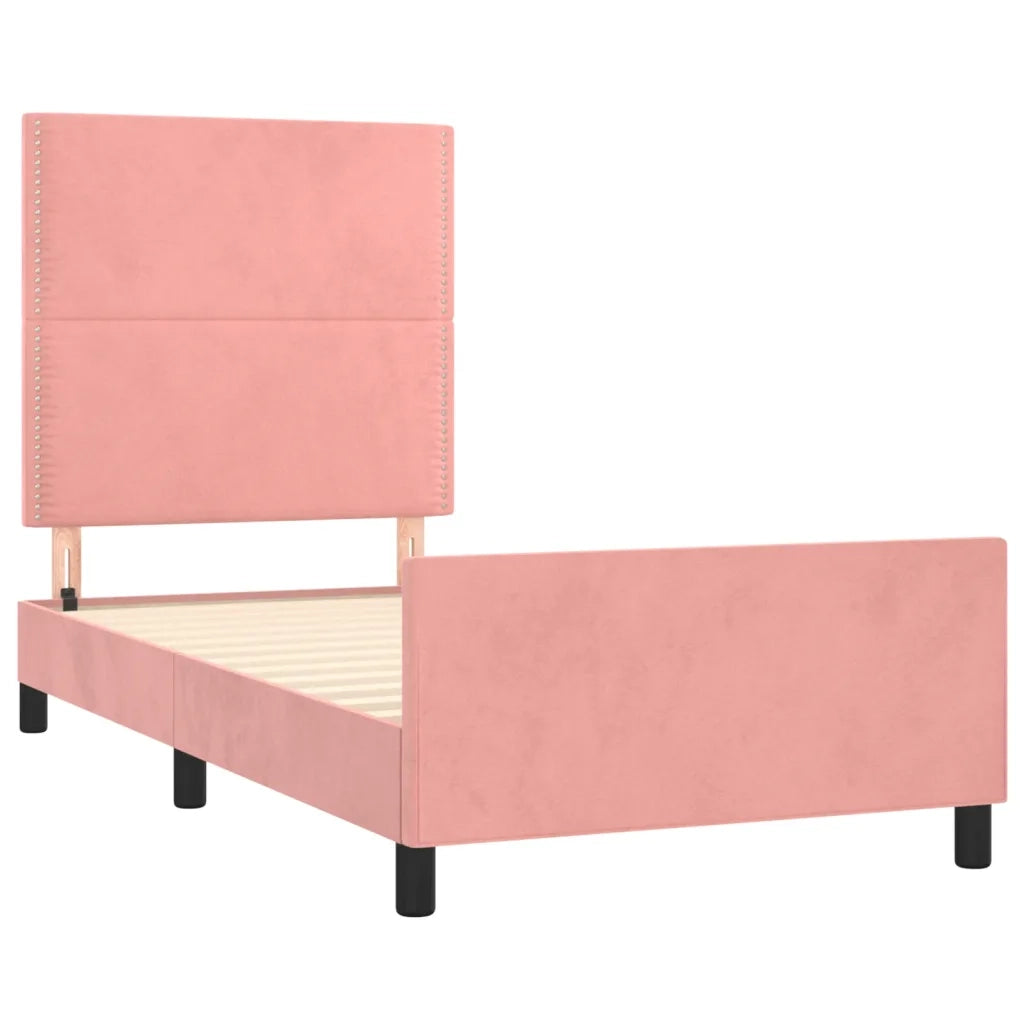 Giroletto con Testiera Rosa 100x200 cm in Velluto