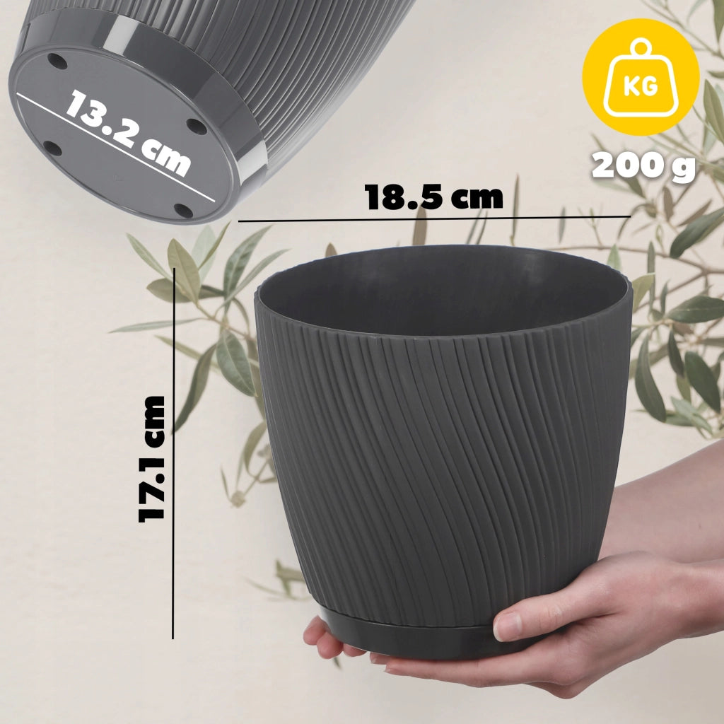 Vaso da fiori KADAX con supporto, coperchio, ciotola rotonda, 19 cm, grigio