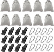 Set di pesi per tende da sole esterne da 10 pezzi, con 12 ganci a carabina e 12 clip, pesi per tende da tavolo per feste, campeggio e matrimoni