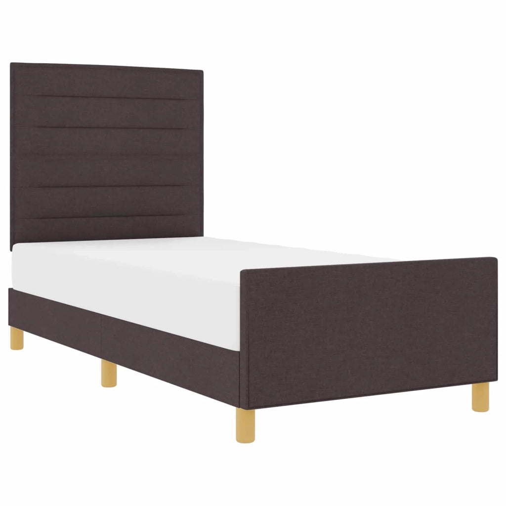 Struttura del letto Marrone scuro 90 x 200 cm Tessuto 3344623